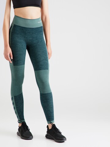 Hummel Skinny Sports trousers in Green: front