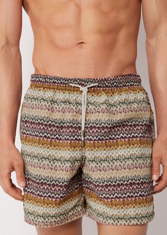 CALZEDONIA Board Shorts 'Formentera' in Brown: front