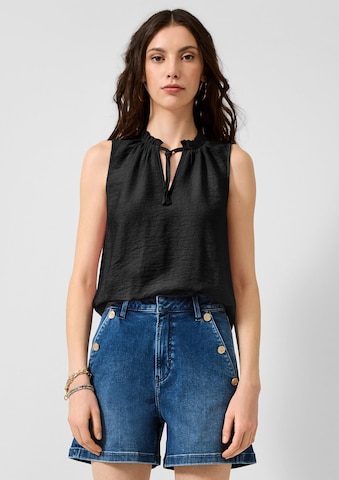 QS Bluse in Schwarz: Vorderseite