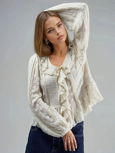 Busem Chemisier en blanc cassé, Vue avec produit