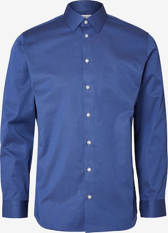 SELECTED HOMME Slim Fit Риза в синьо: отпред