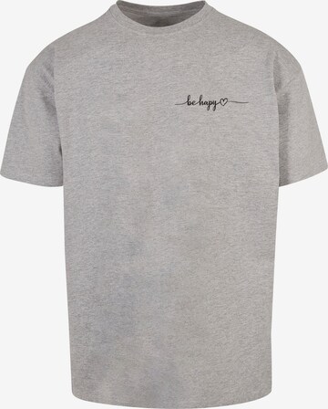 Merchcode Shirt 'Be Happy' in Grau: predná strana