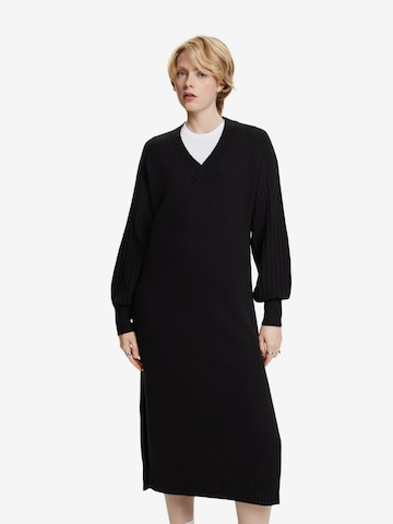 ESPRIT Knitted dress in Black: front