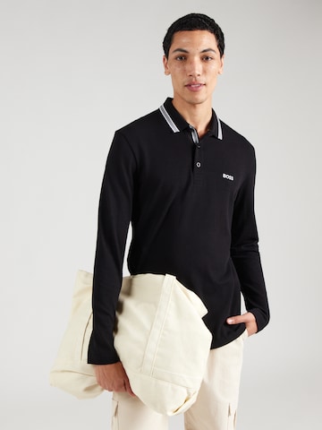BOSS Poloshirt  'Plisy' in Schwarz: Vorderseite