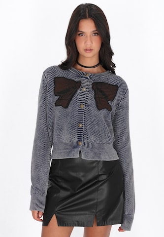 myMo ROCKS Knit cardigan in Blue: front