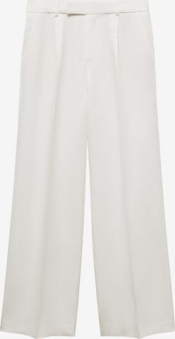 Wide Leg Pantalon à pince 'Lugo' MANGO en blanc : devant