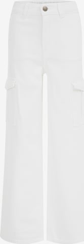 WE Fashion Loose fit Pants in White: front