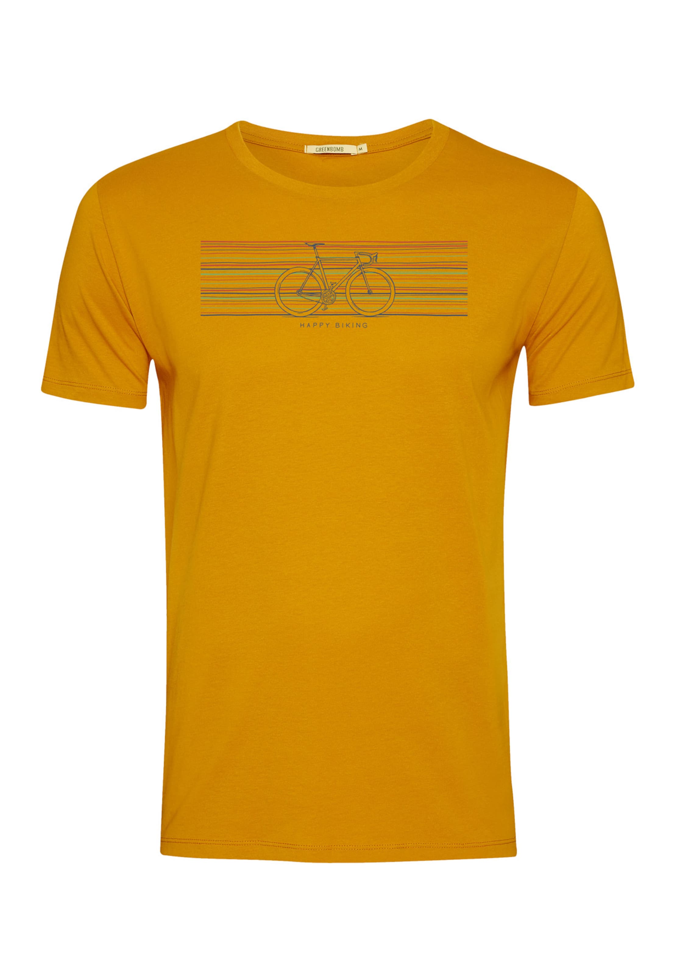 Maglietta 'Bike Happy' di GREENBOMB in arancione: frontale