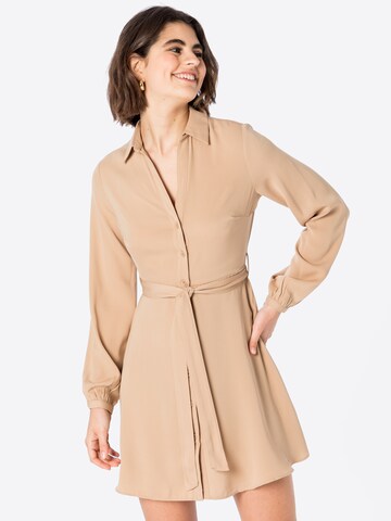 NEW LOOK Shirt Dress in Beige: front