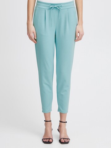 Coupe slim Pantalon 'KATE' ICHI en bleu : devant