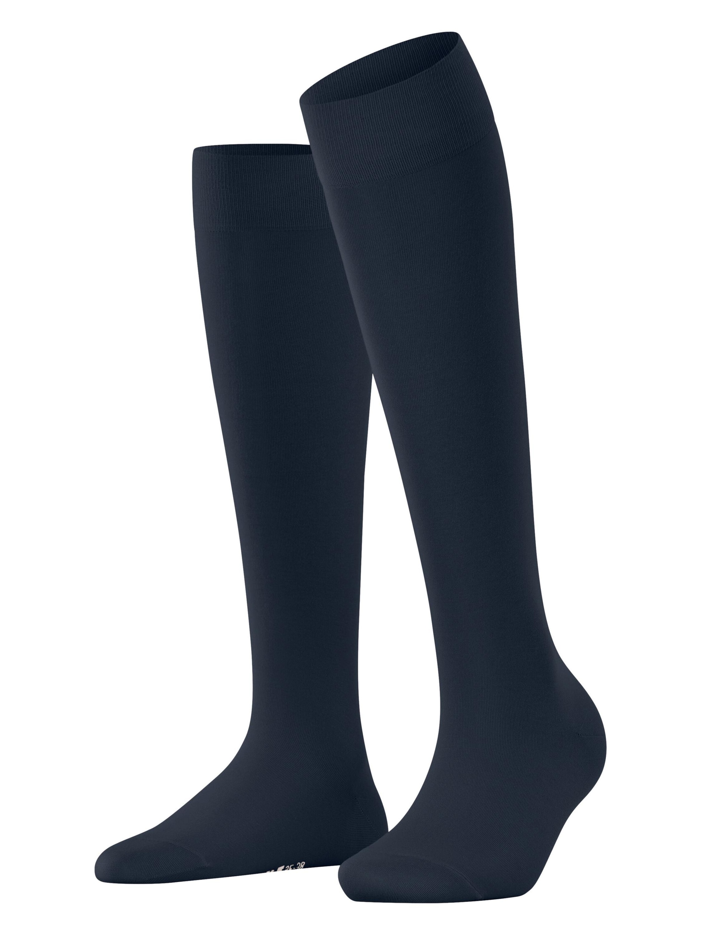 FALKE Knee High Socks 'Cotton Touch' in Blue: front