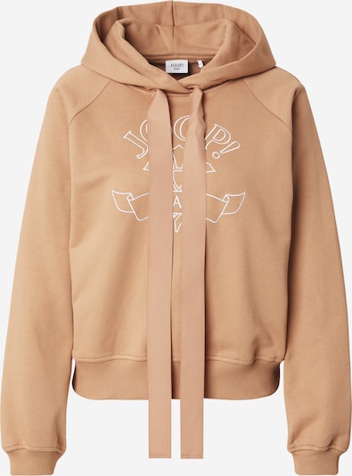 JOOP! Jeans Sweater majica 'Tinna' u boja devine dlake (camel) / bijela, Pregled proizvoda