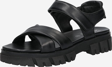 TOM TAILOR Sandals in Black: front