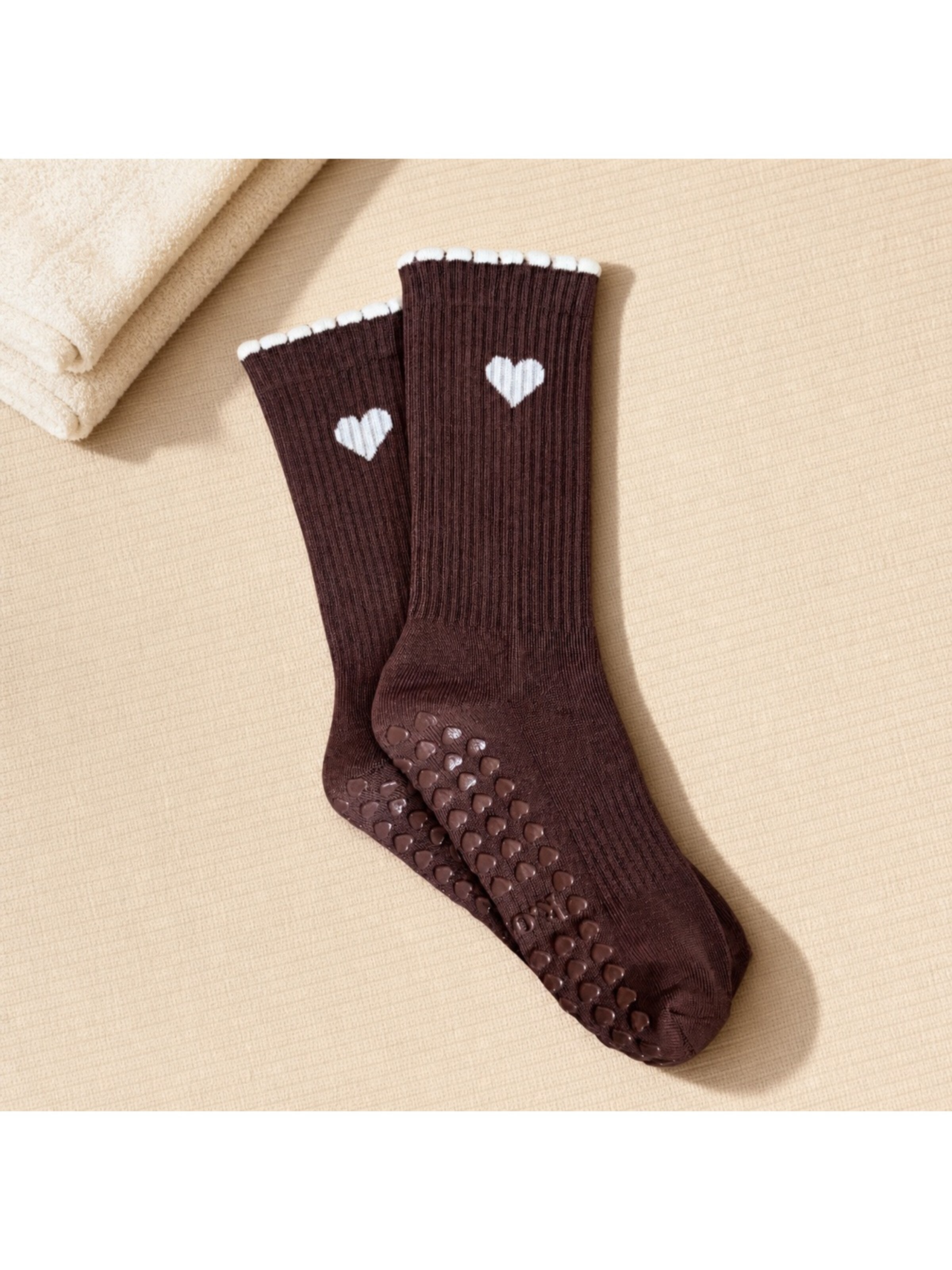 KORRHAUS Sports socks 'Chocolate Heart' in Brown