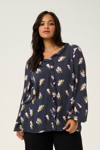 KAFFE CURVE Blouse 'Ellena' in Blue: front