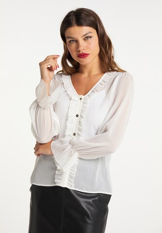 faina Blouse in Wit: voorkant