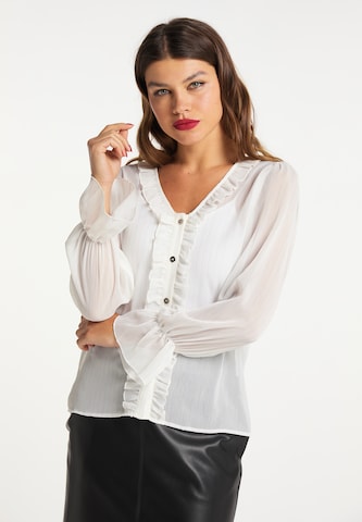 faina Blouse in Wit: voorkant