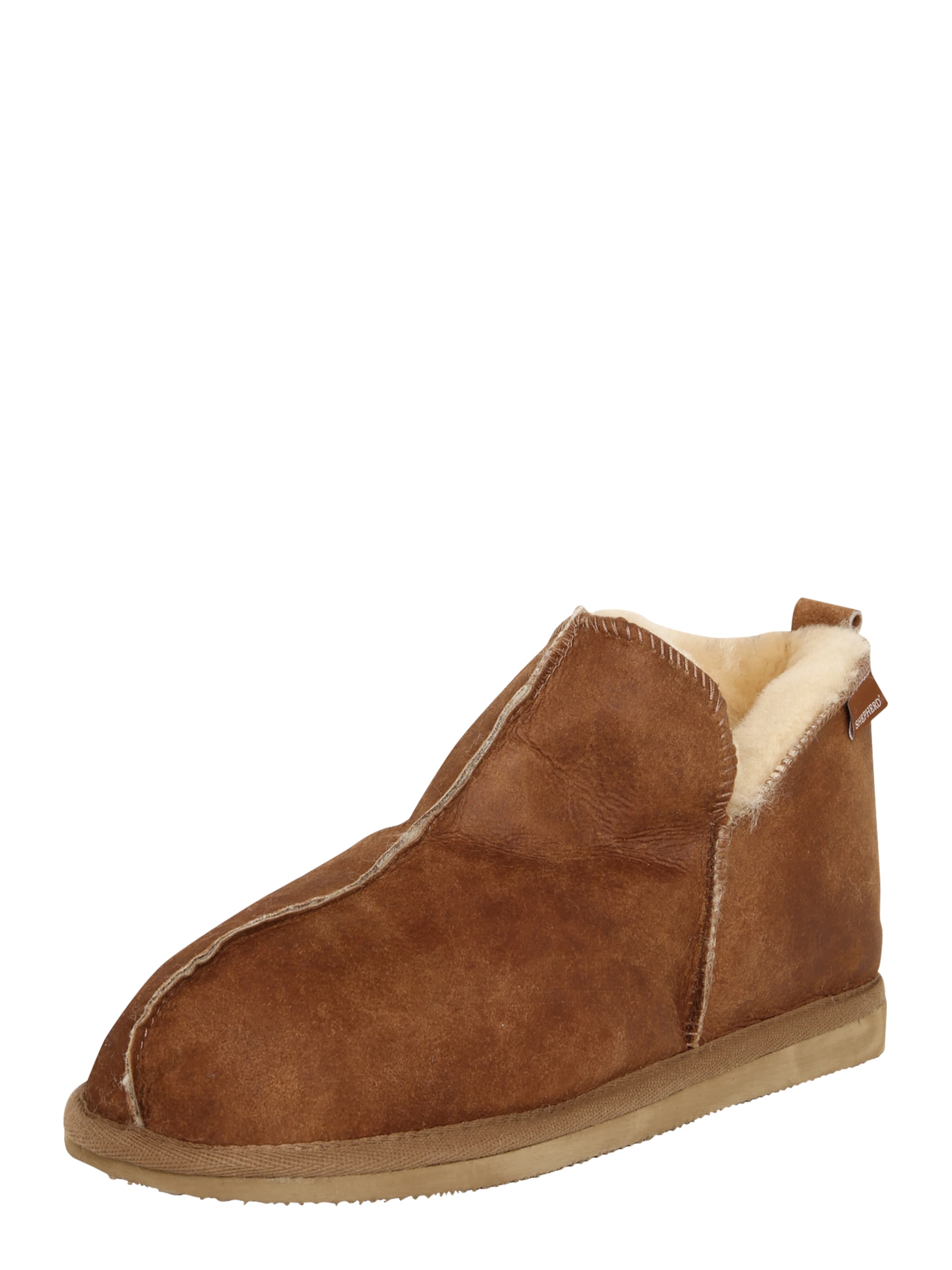 Papuci de casă 'ANTON' de la SHEPHERD pe maro: față