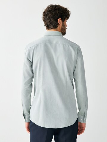Next Slim Fit Hemd und Krawatte in Grün