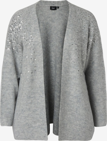 Zizzi Knit Cardigan in Grey: front