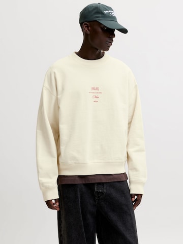 Sweat-shirt JACK & JONES en blanc : devant