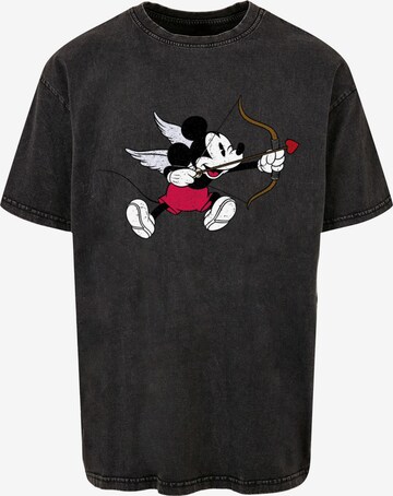 ABSOLUTE CULT Shirt 'Mickey Mouse - Love Cherub' in Black: front