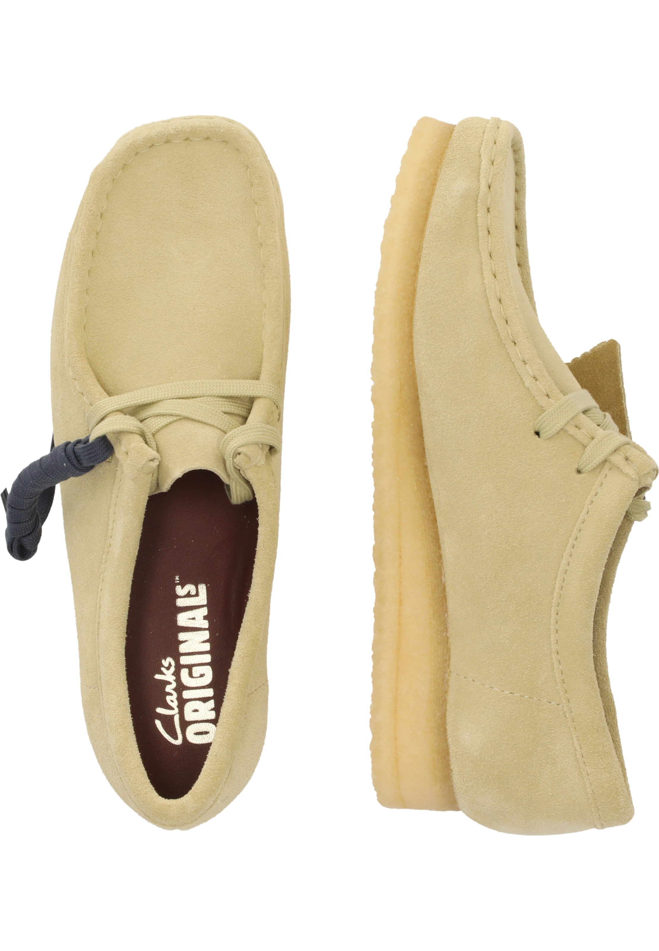CLARKS Lace-up shoe 'Wallabee Maple Suede' in Beige
