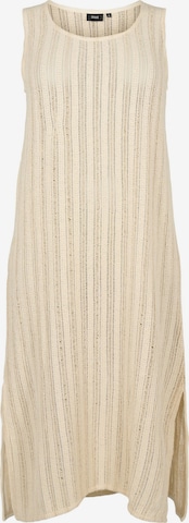 Swim by Zizzi Gebreide jurk 'RAMA' in Beige: voorkant