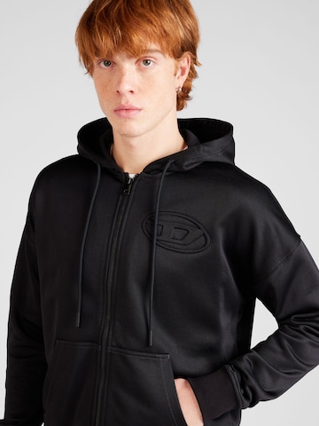 DIESEL Zip-Up Hoodie 'ROBY' in Black