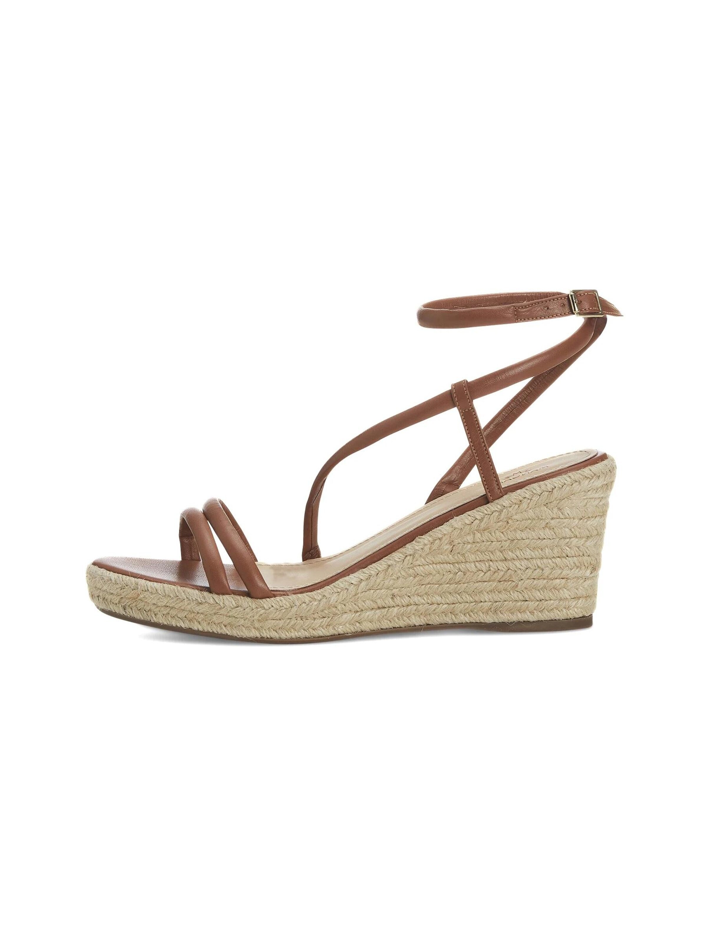 Mangara Atelier Sandalen met riem in Bruin: voorkant
