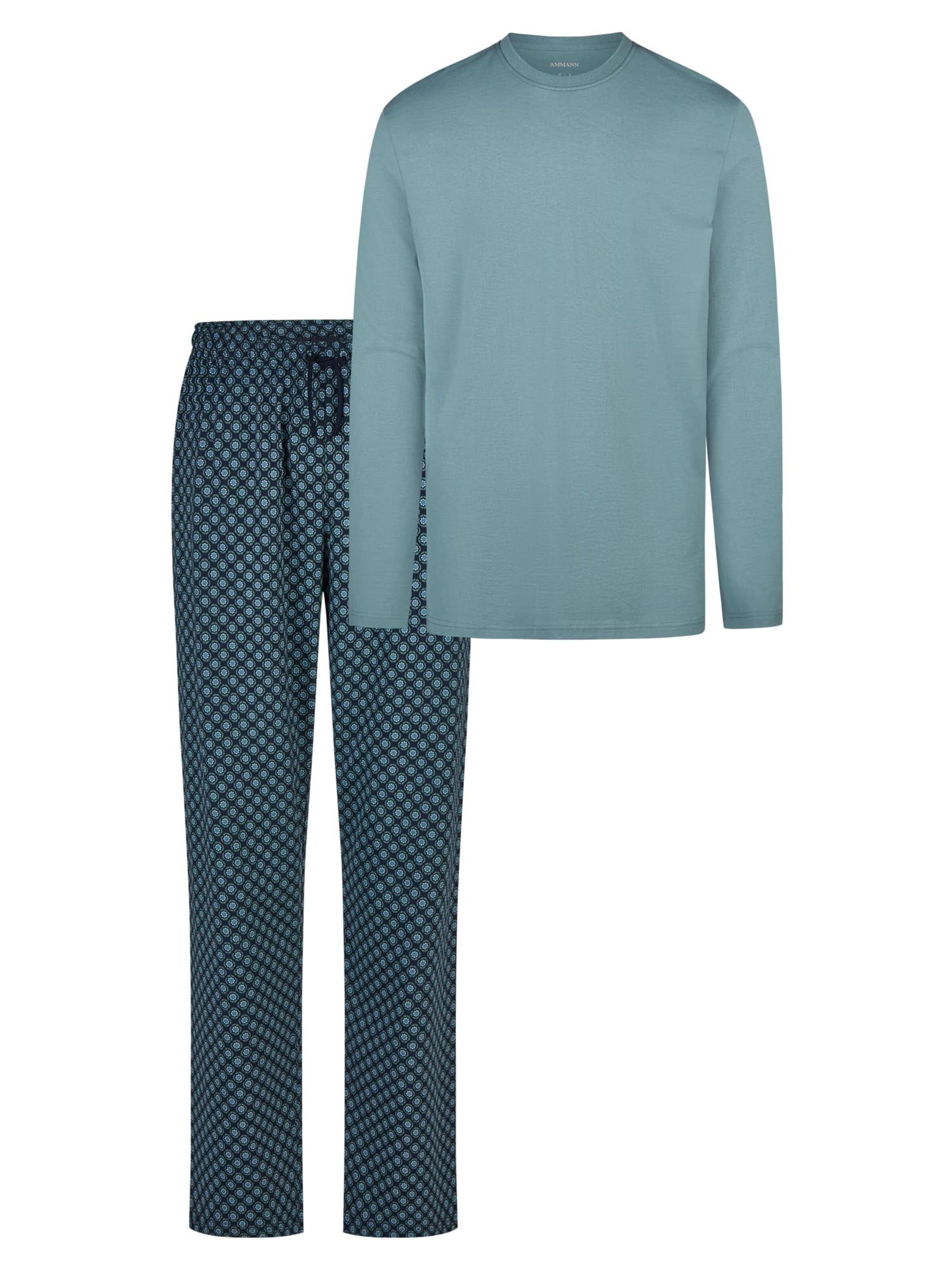 Ammann Pyjama lang 'Mix & Match' in Groen: voorkant