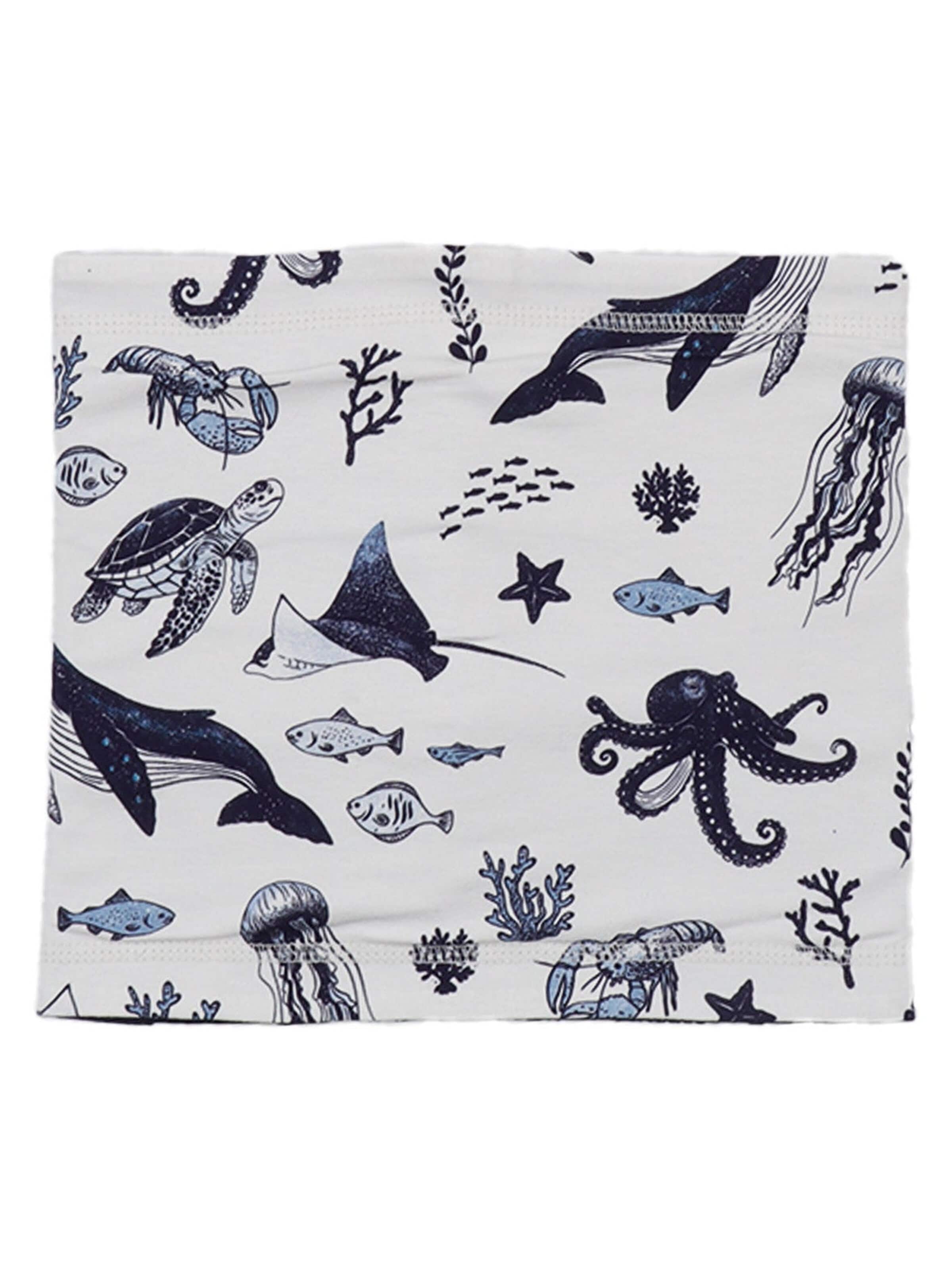 Walkiddy Scarf 'Walkiddy - Underwater World Loop' in White: front