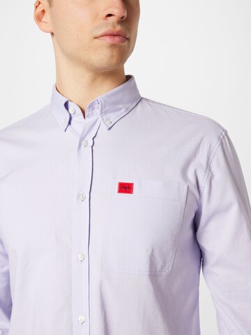 HUGO Red Slim fit Button Up Shirt 'Evito' in Purple