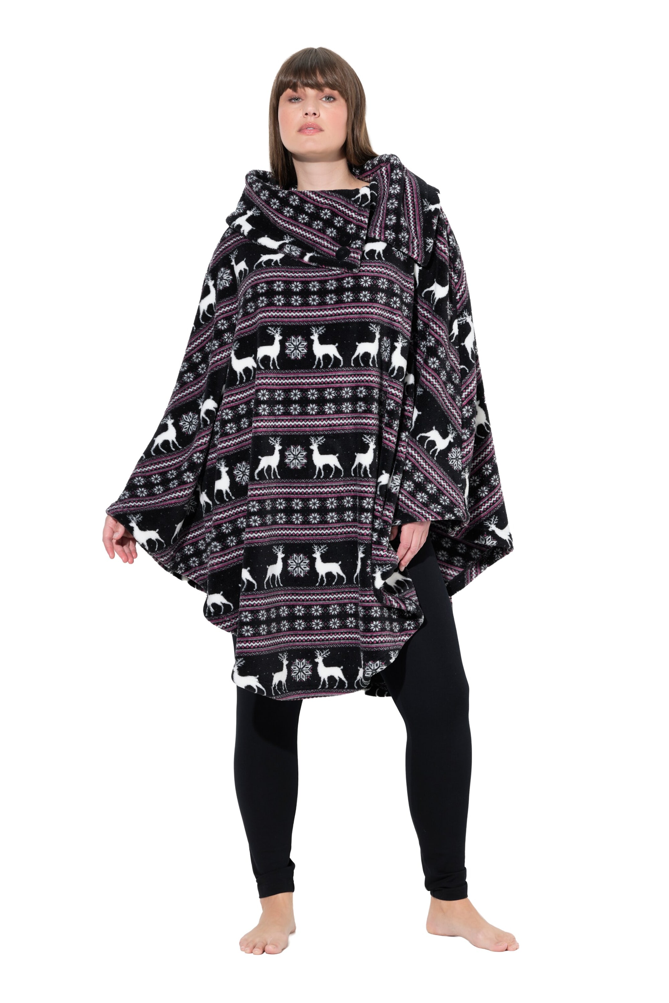 Ulla Popken Badjas lang  in Zwart