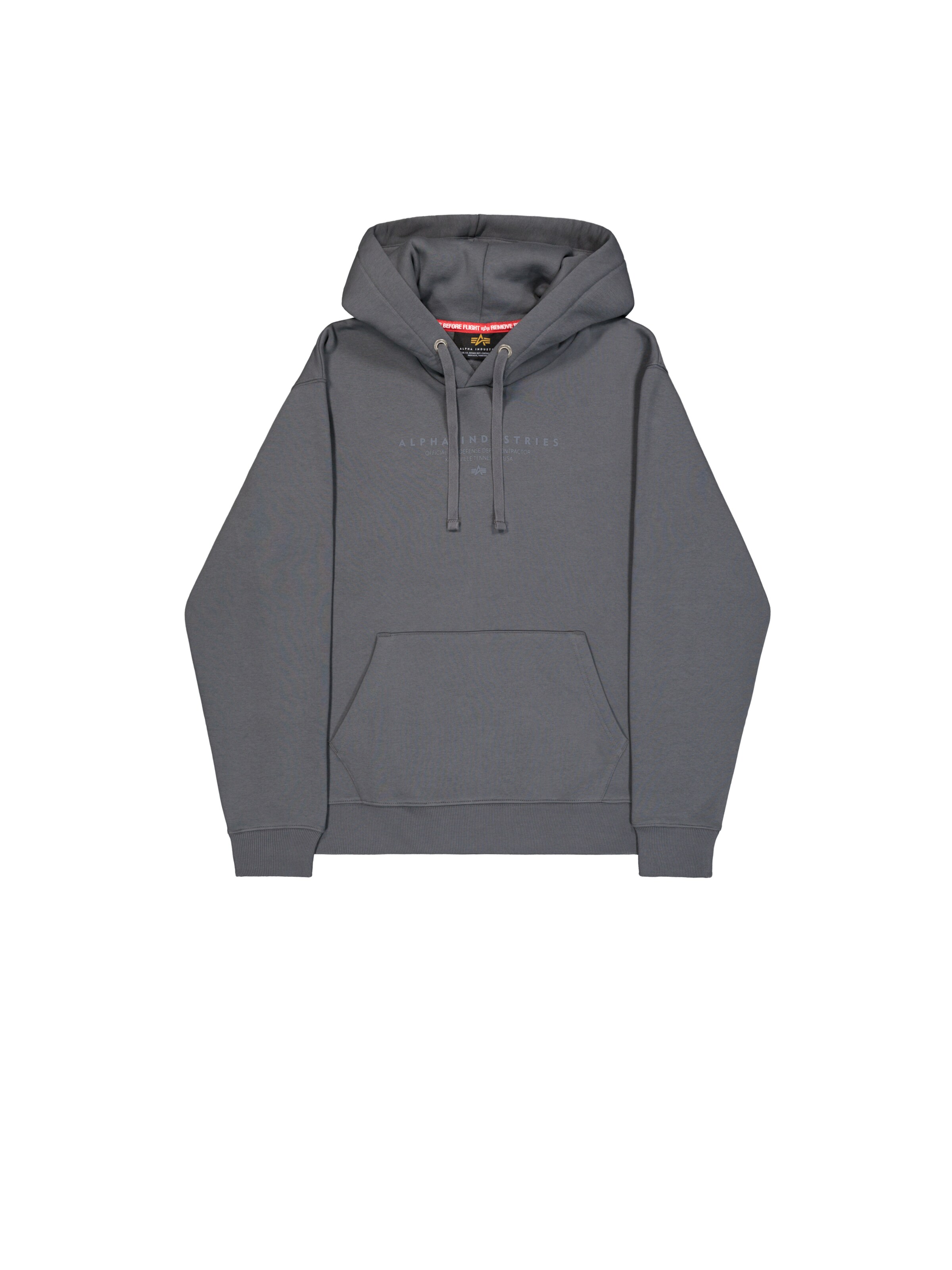 ALPHA INDUSTRIES Bluzka sportowa 'DTM' w kolorze szary: przód