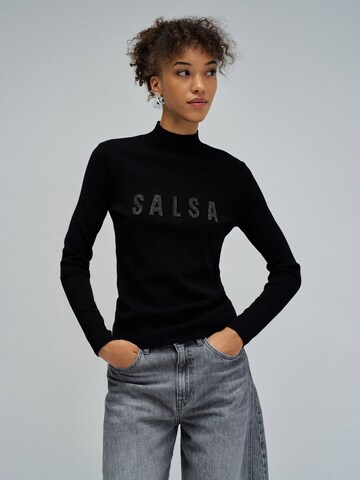 Salsa Jeans Langarm-shirts in Schwarz: Vorderseite