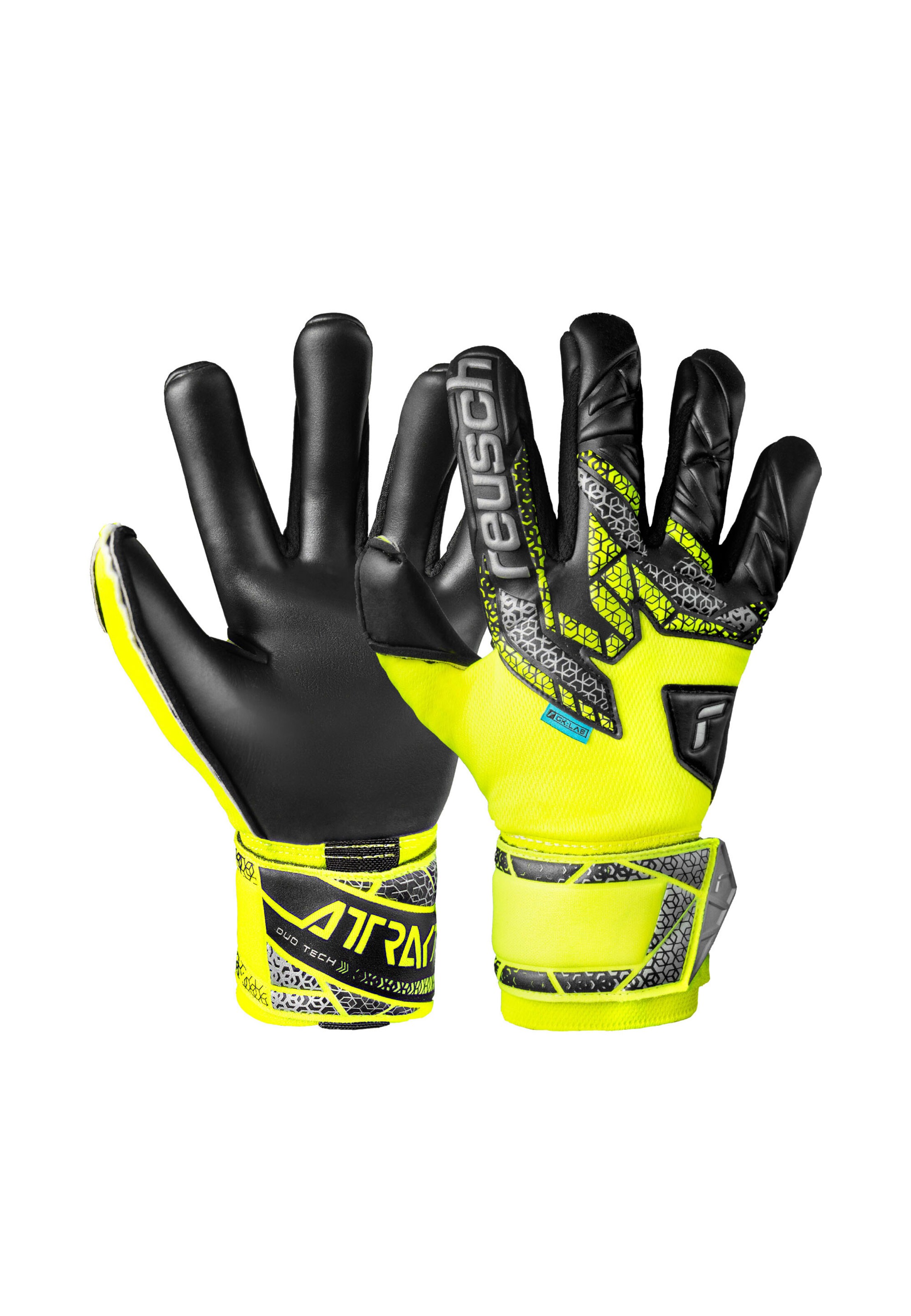 REUSCH Sporthandschoenen 'Attrakt Duo' in de kleur Geel / Zwart, Productweergave