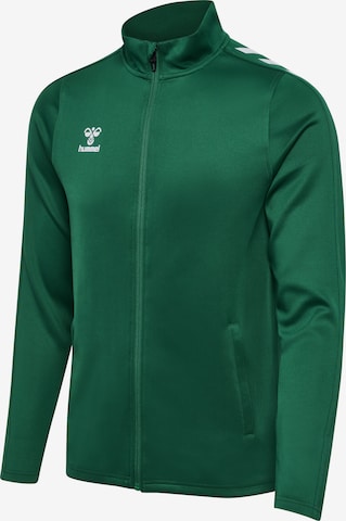 Hummel Athletic Zip-Up Hoodie 'CORE XK POLY' in Green