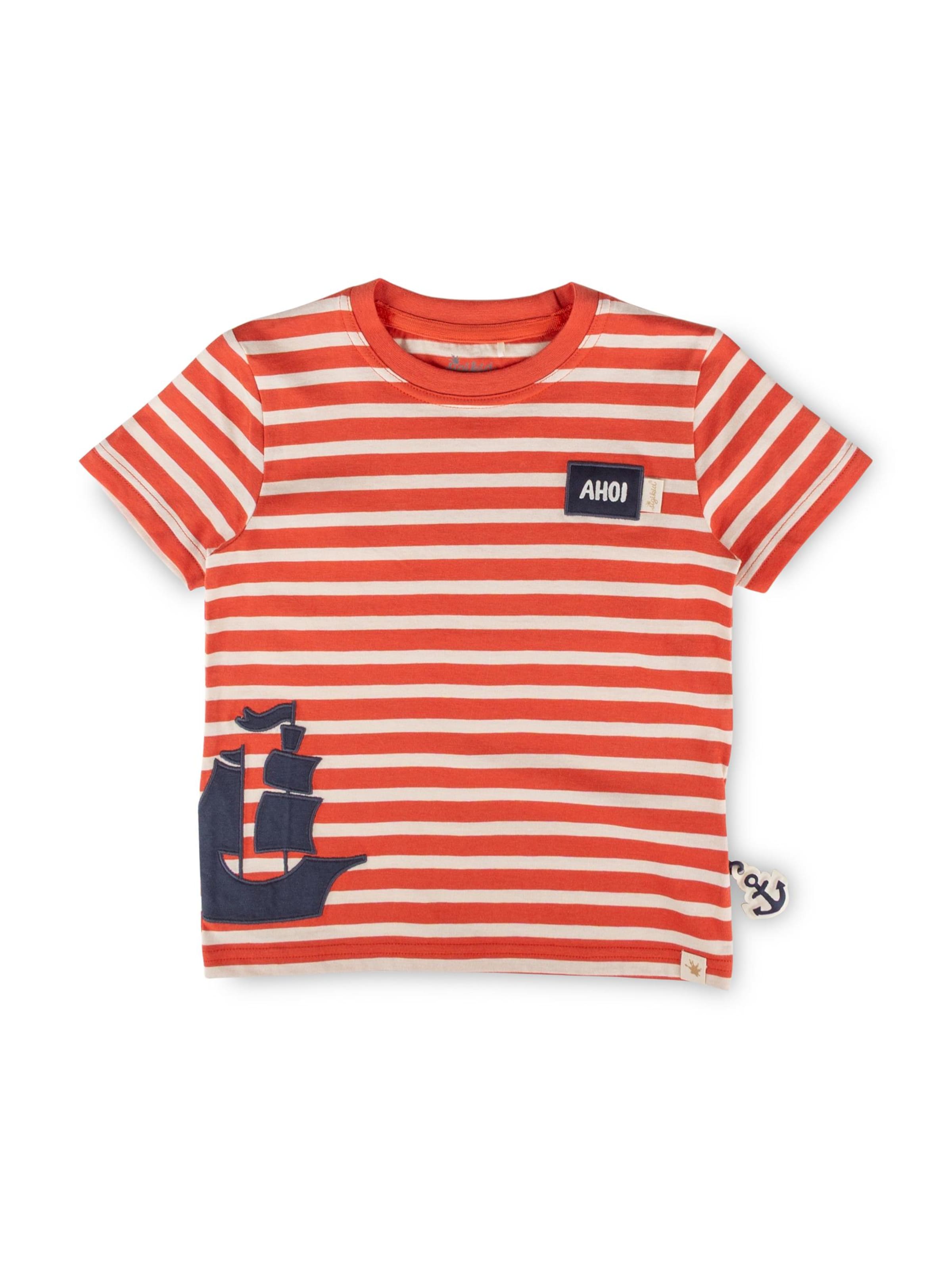SIGIKID Shirt 'T-Shirt Ahoi Little Pirate' in Red: front