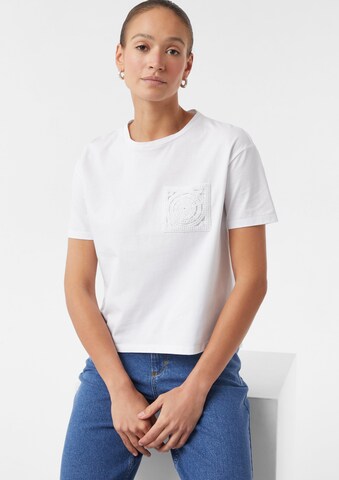 comma casual identity Shirt in Wit: voorkant