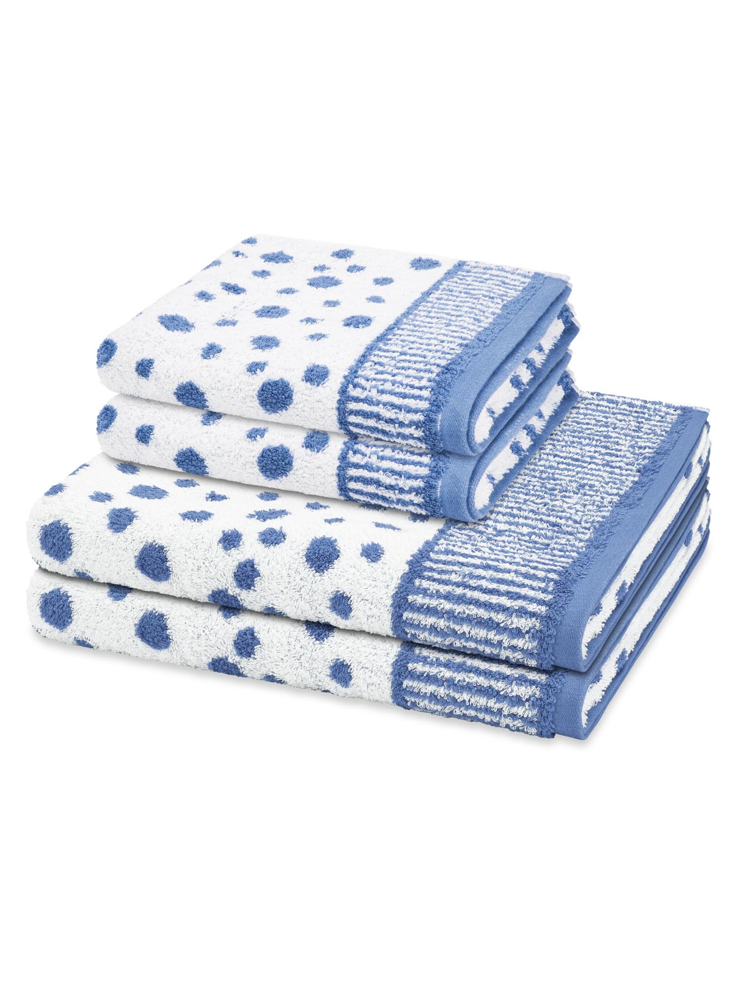 ROSS Handtuch 'Punkte allover'‌‌‌ in Blau: Vorderseite
