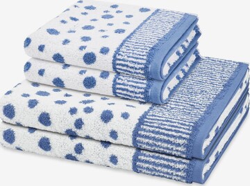 ROSS Handtuch 'Punkte allover' in Blau: Vorderseite