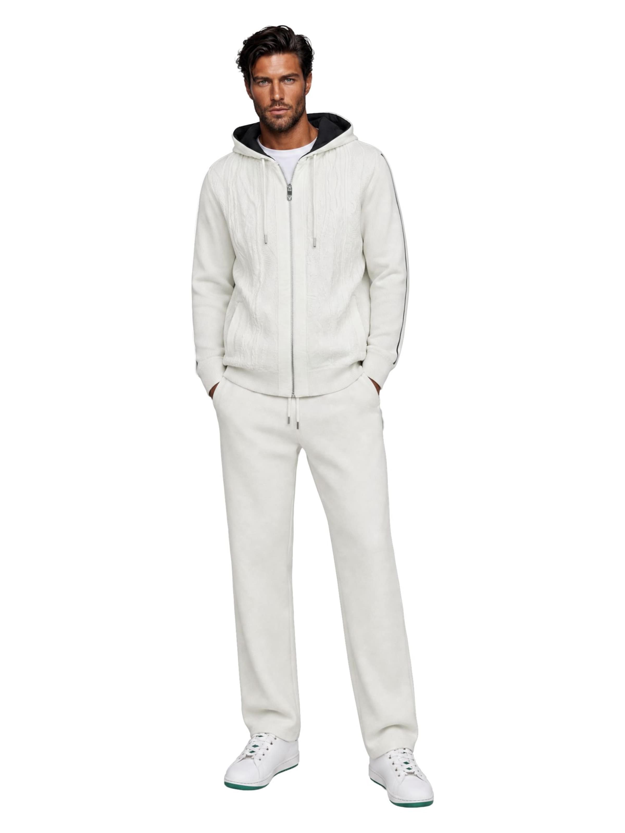 Carlo Colucci Loose fit Trousers 'Fianco' in White