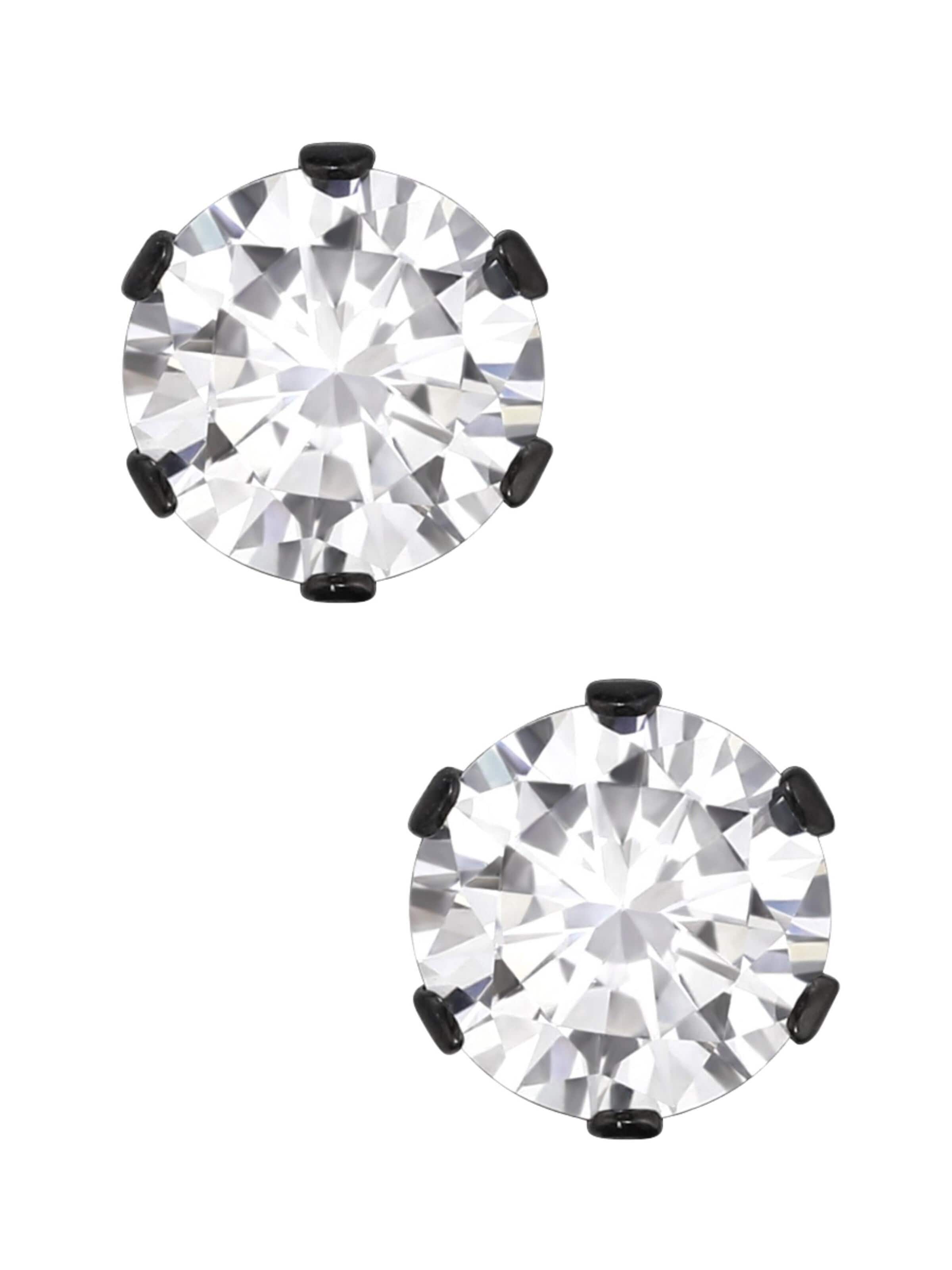 Boucles d'oreilles 'Runde 6 mm Ohrstecker aus Edelstahl mit Zirkonia' Maxte en blanc
