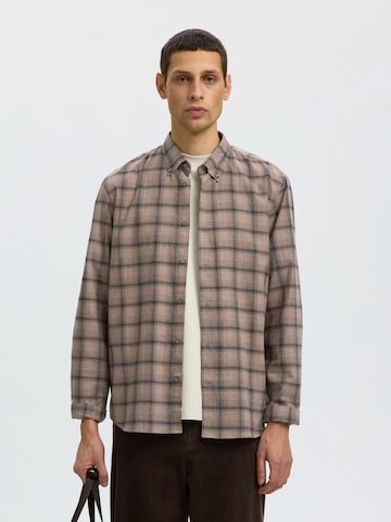 SELECTED Regular fit Overhemd 'SLMCole' in Beige: voorkant