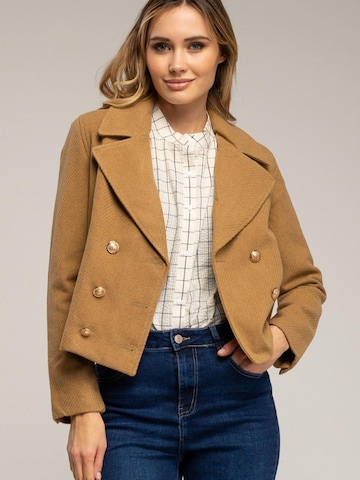 Tantra - Chaqueta de entretiempo 'Chaqueta corta de paño con solapas,  botones dorados y bolsillos laterales' en beige