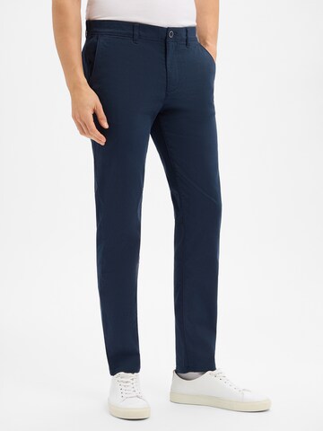 Nils Sundström Regular Chino Pants 'Matt' in Blue: front