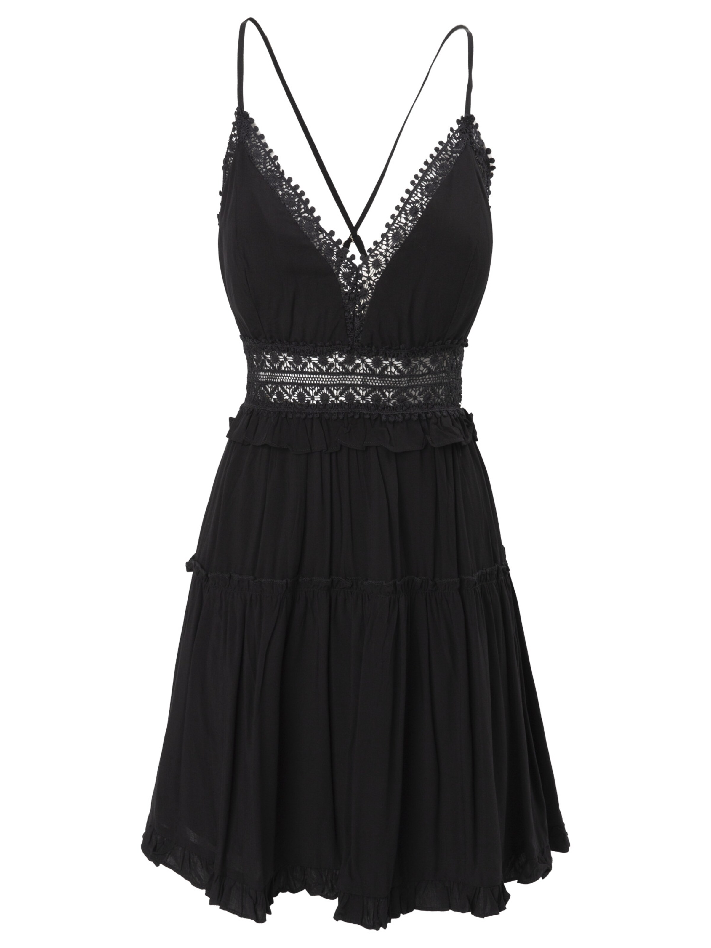 melns Influencer Vasaras kleita: no priekšpuses