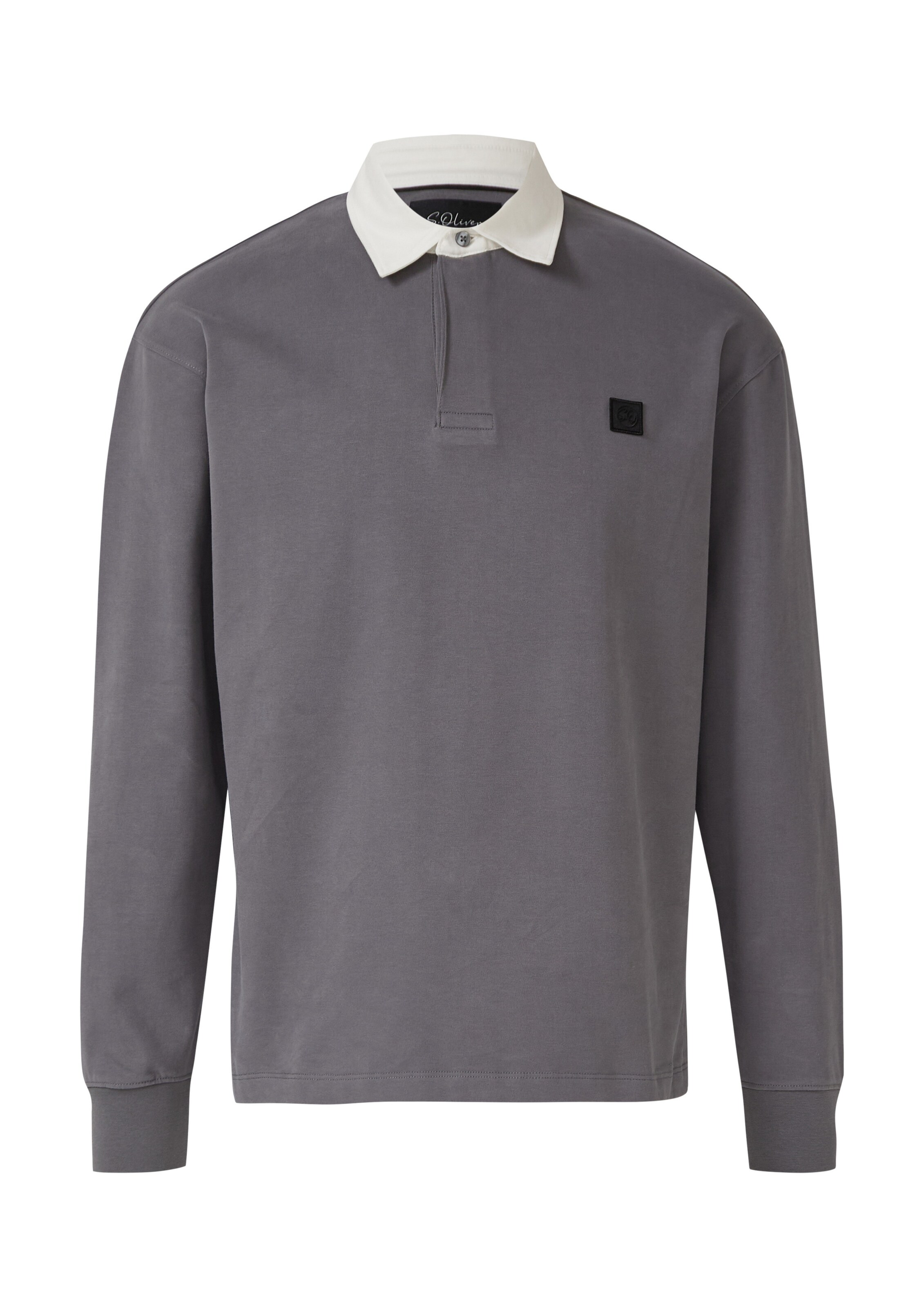 s.Oliver Poloshirt in grau / schwarz / weiß, Produktansicht