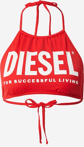 DIESEL High neck Bikinitop 'BFB-LEA' in Rood: voorkant